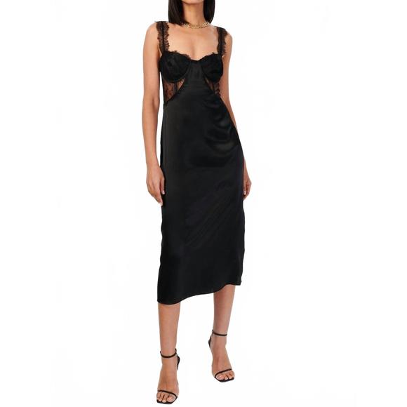NEW CAMI NYC nahida midi dress in black